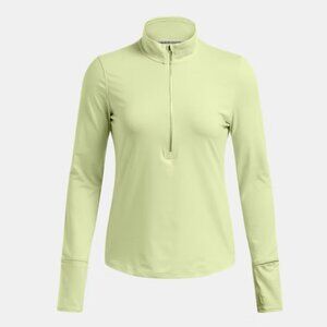 UNDER ARMOUR QUALIFIER RUN 1/2 ZIP - SOFT LIME GREEN - Women's M